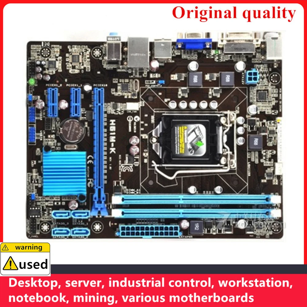 

Used For H61M-K Motherboards LGA 1155 DDR3 16GB PCI-E2.0 M-ATX For Intel H61 Desktop Mainboard SATA II USB2.0