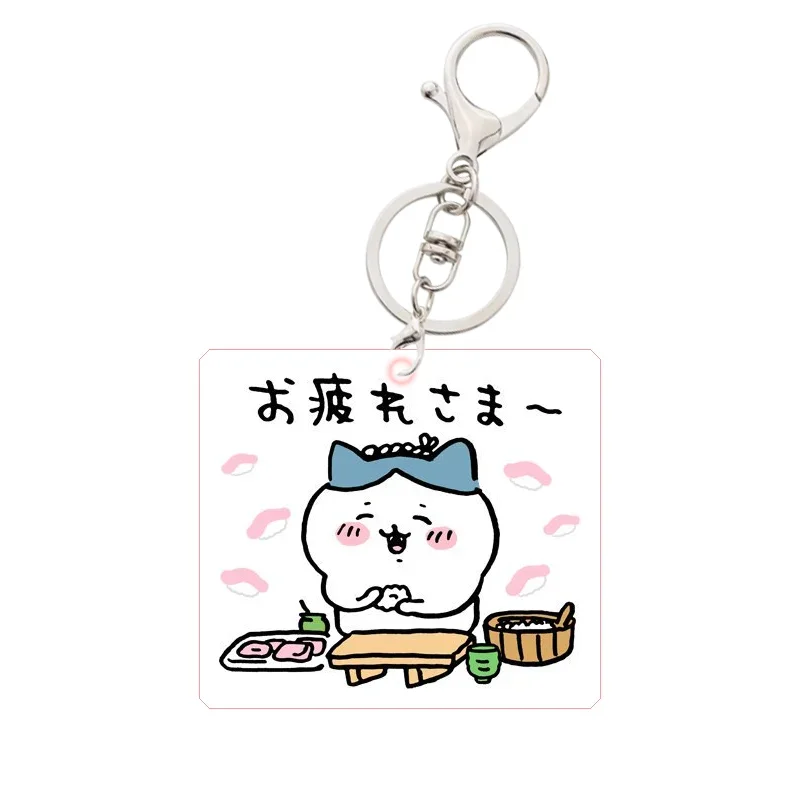 Kawaii dos desenhos animados hachiware usagi chiikawa anime auto-deprecável urso bonito chaveiro pingente saco acessórios presente