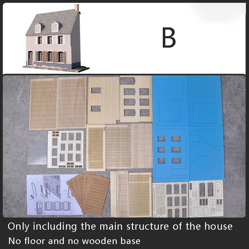 1/35 모델 시나리오 스위트, DIY 수제 재료 장면, 카페 빌딩 하우스, 모래 테이블, 디오라마 모델 키트 모델링