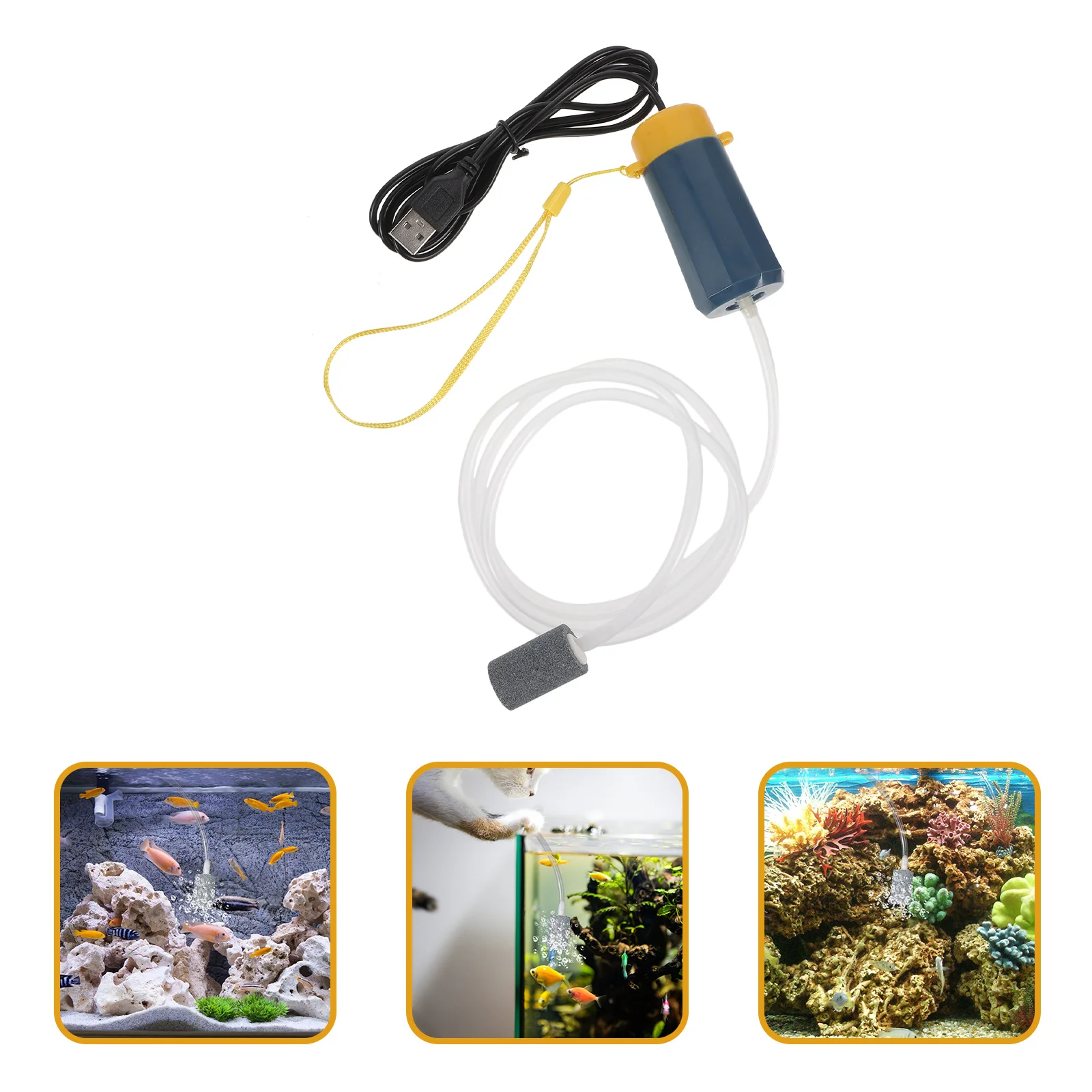

USB Portable Oxygen Pump Silent Fish Tank Air Pump Aquarium Aerator for Quiet Indoor Use Durable ABS Material Aquarium