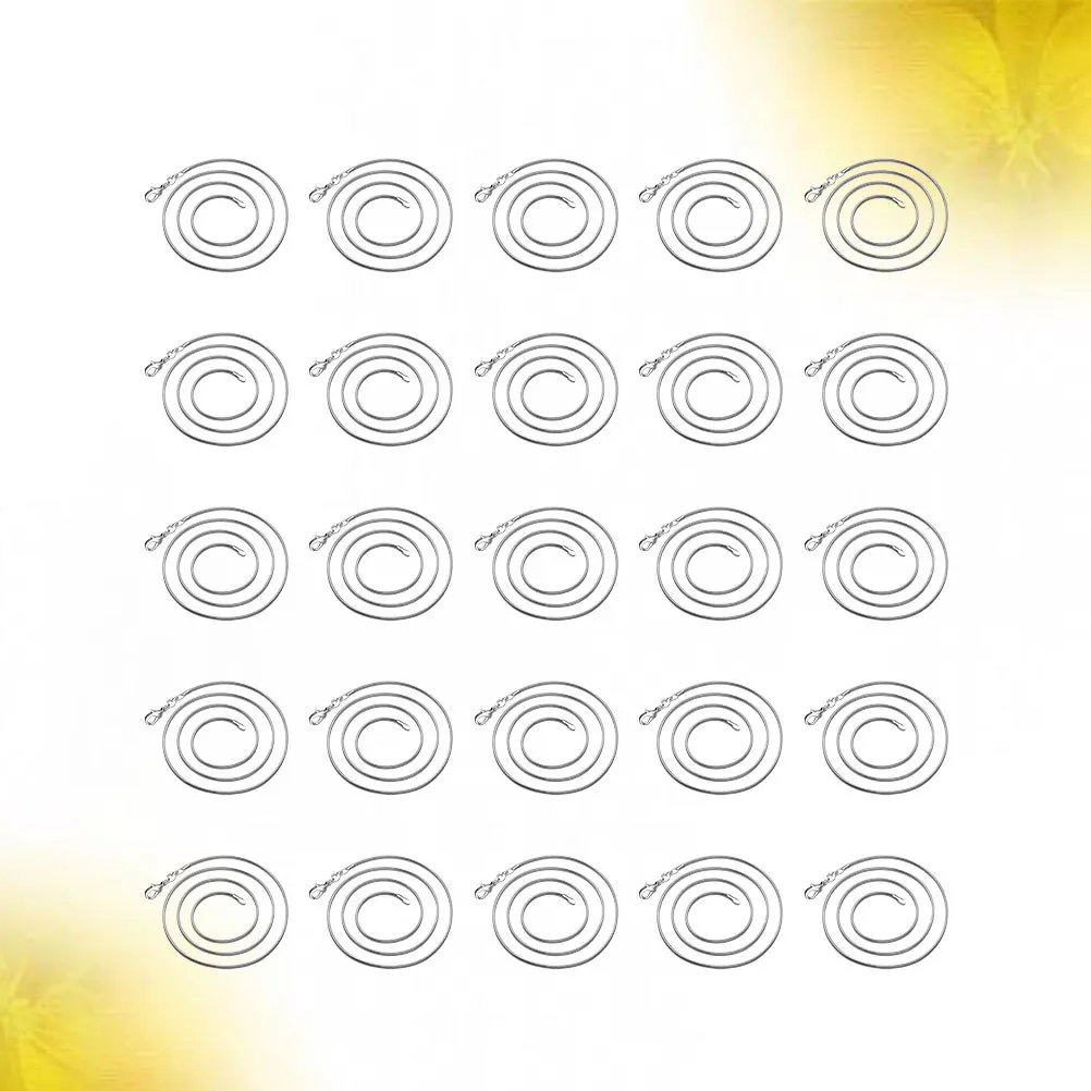 

25 pcs Silver Plated Snake Chain Necklace For Men Women Diy Pendant Jewelry Elegant Hook End Birthday Banquet Carnival Party