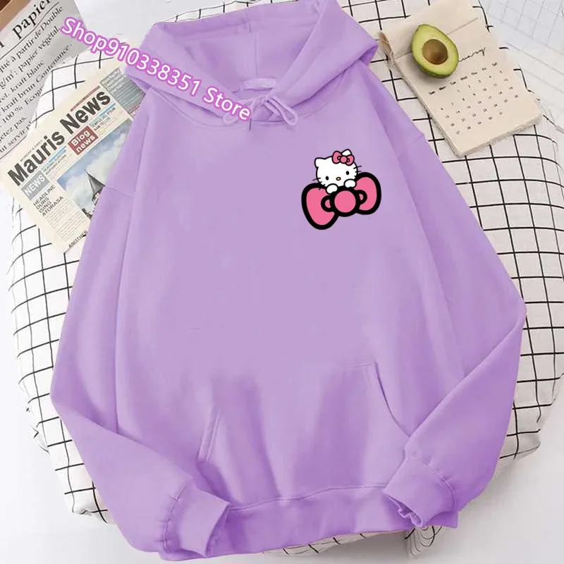 American Cartoon Cat Hoodie Women Pullover Tops Spring Autumn Female 2024 New Casual Couple Sweatshirt Clothing