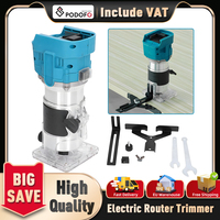 Podofo 5 Speed 800W 33000RPM Brushless Wood Router Machine Electric Trimmer Wood Router Milling Engraving Slotting  NO Battery