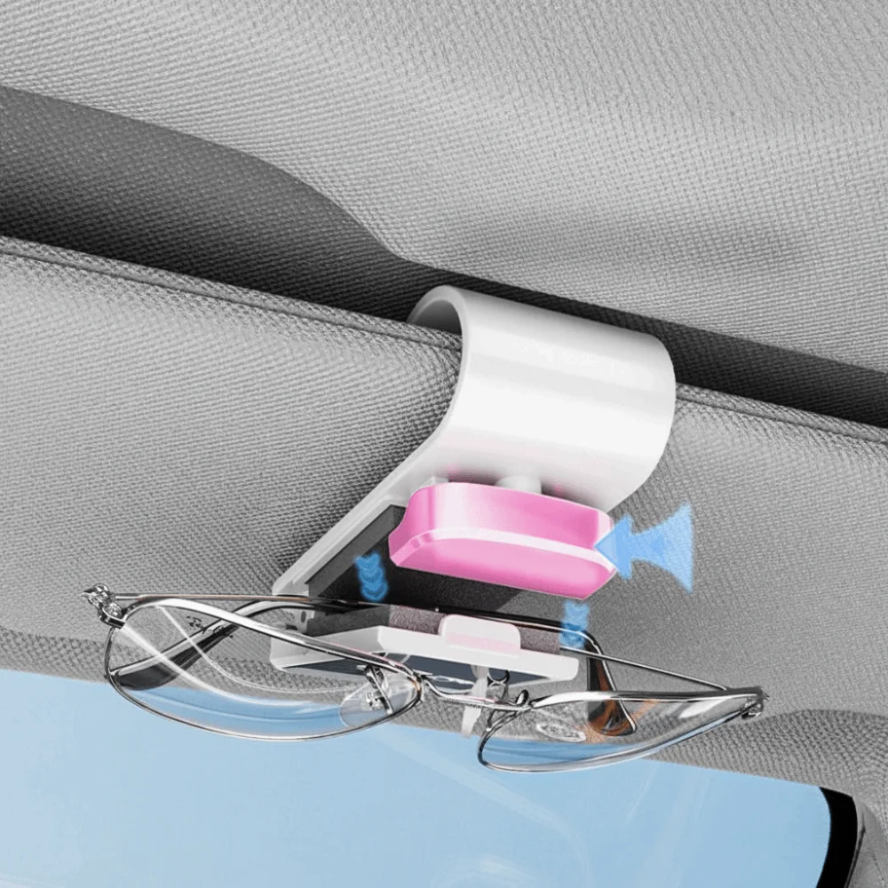 Press Switch Car Glasses Clip Shock-proof Expansion Space Automotive Hanger Durable ABS Car Sunglasses Holder Sun Visor Mount