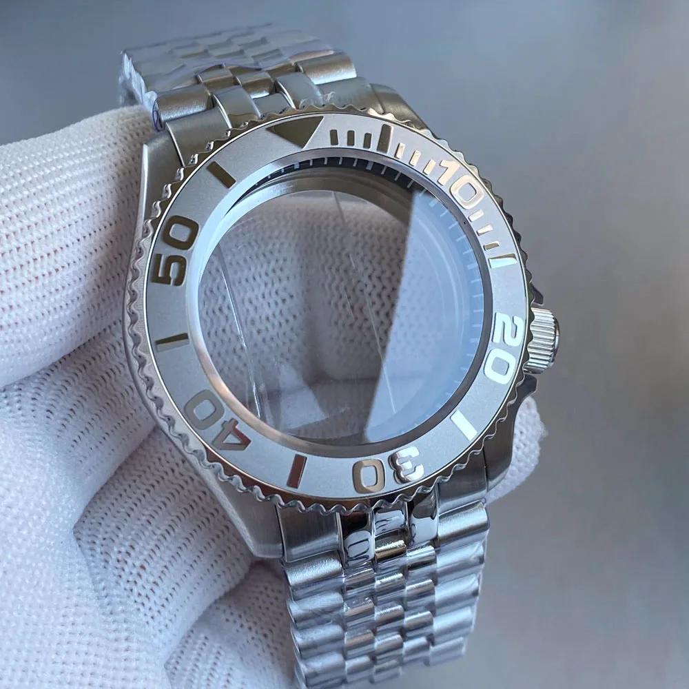 Obudowa zegarka do nurkowania 41mm SKX007, bransoleta, szkło szafirowe bomba, wodoszczelność 200m, przezroczysty dekiel, koronka 3.8, pasuje do mechanizmów NH35 NH36