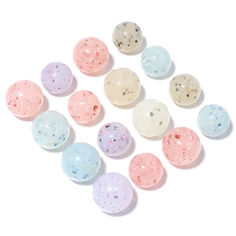 20/30pcs Acrylic Colored Dot Bead 10/12/14/16mm Round Loose Spacer Beads for Making Necklace Bracelets DIY Jewelry Accessories