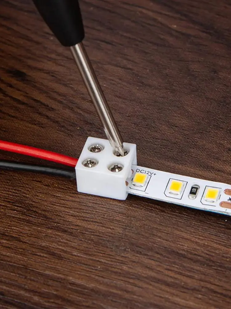 8mm Solderless LED Strip Connectors Single Color Tape Light Fixed Clamps User-Friendly LED Connector for Lighting