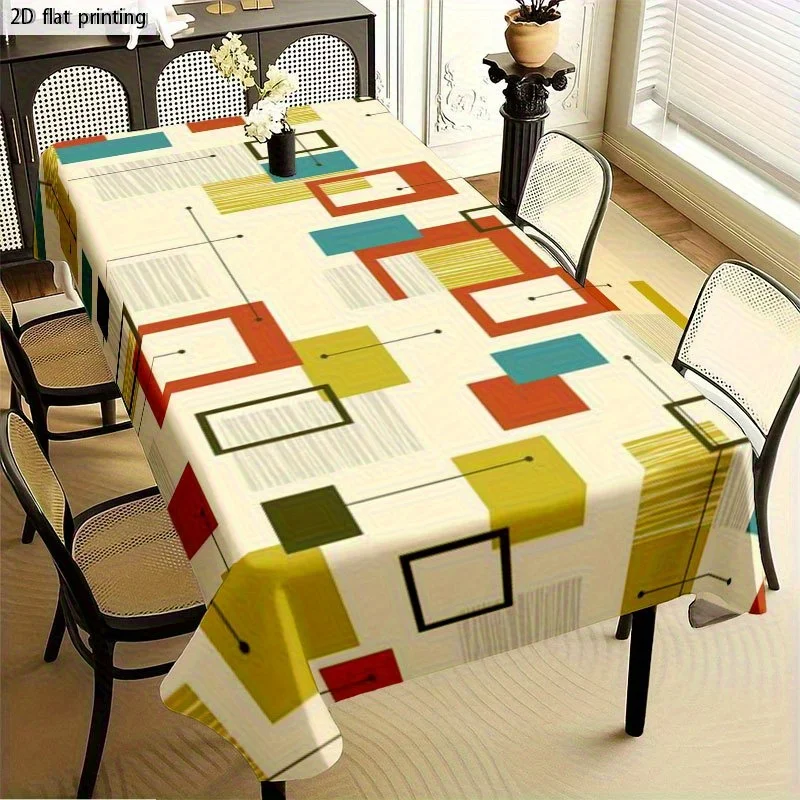 Soft, fashionable and aesthetically pleasing geometric block assembly, with a retro abstract style.