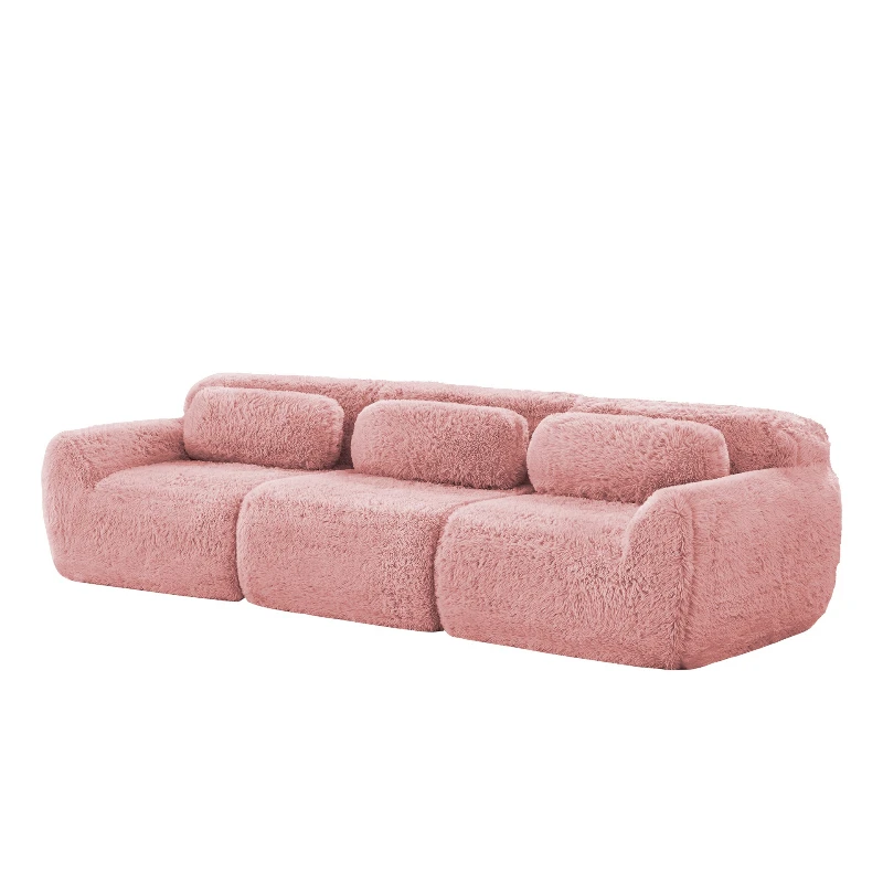 

Italian light luxury household long functional sofa stool solid wood leather ottoman sofa stool tofu block