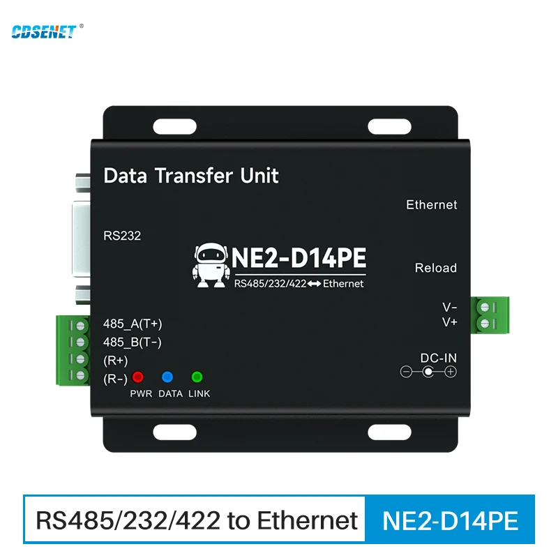 

RS485/232/422 To Ethernet Serial Server Modbus Gateway CDSENET NE2-D14PE POE Power Signal Isolation TCP UDP MQTT HTTP DC 8-28V