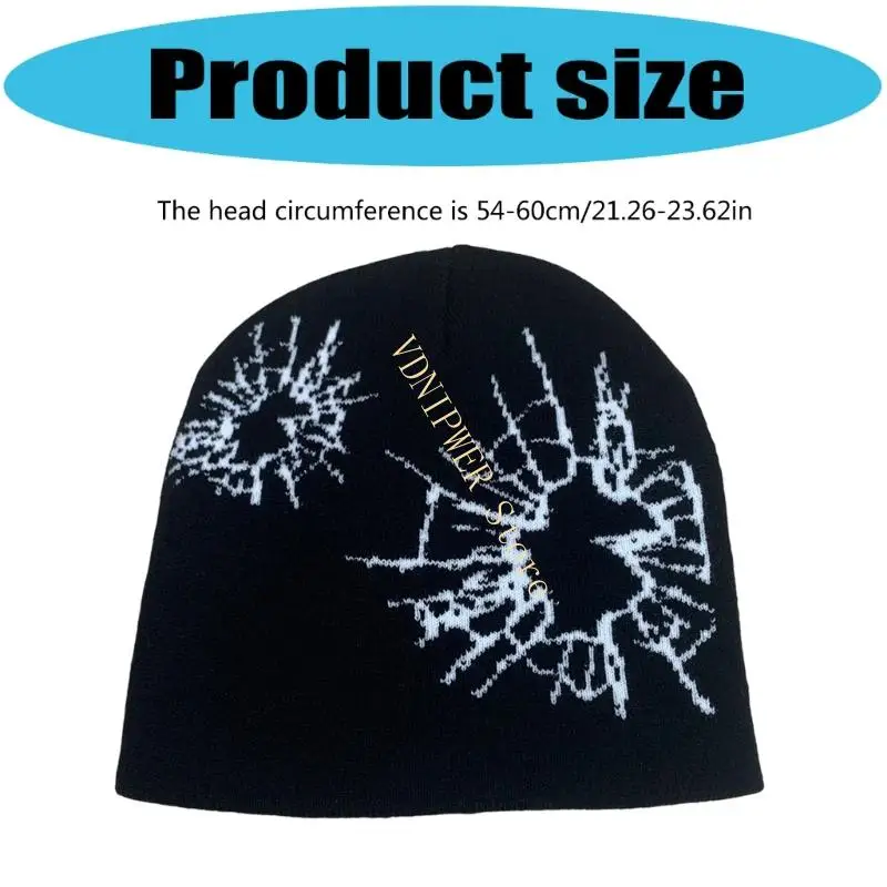 قبعات محبوكة بتصميم زجاجي داكن للجنسين من الأكريليك لأزياء الشتاء D08E #6