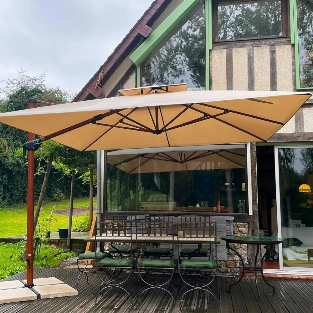 

12ft Patio Umbrella Outdoor Square Umbrellas Large Cantilever Umbrella Windproof Offset Umbrellas Heavy Duty Sun, Customized