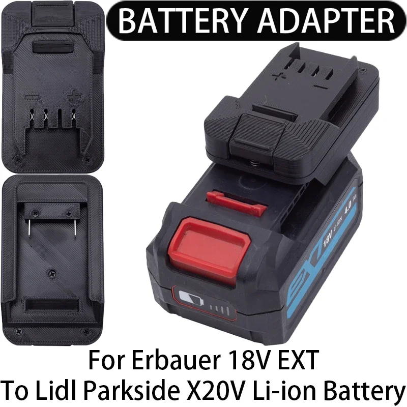 

Battery Adapter/Converter for Lidl Parkside X20V tools to Erbauer 18V EXT Li-Ion Battery Adapter Power Tool Accessories