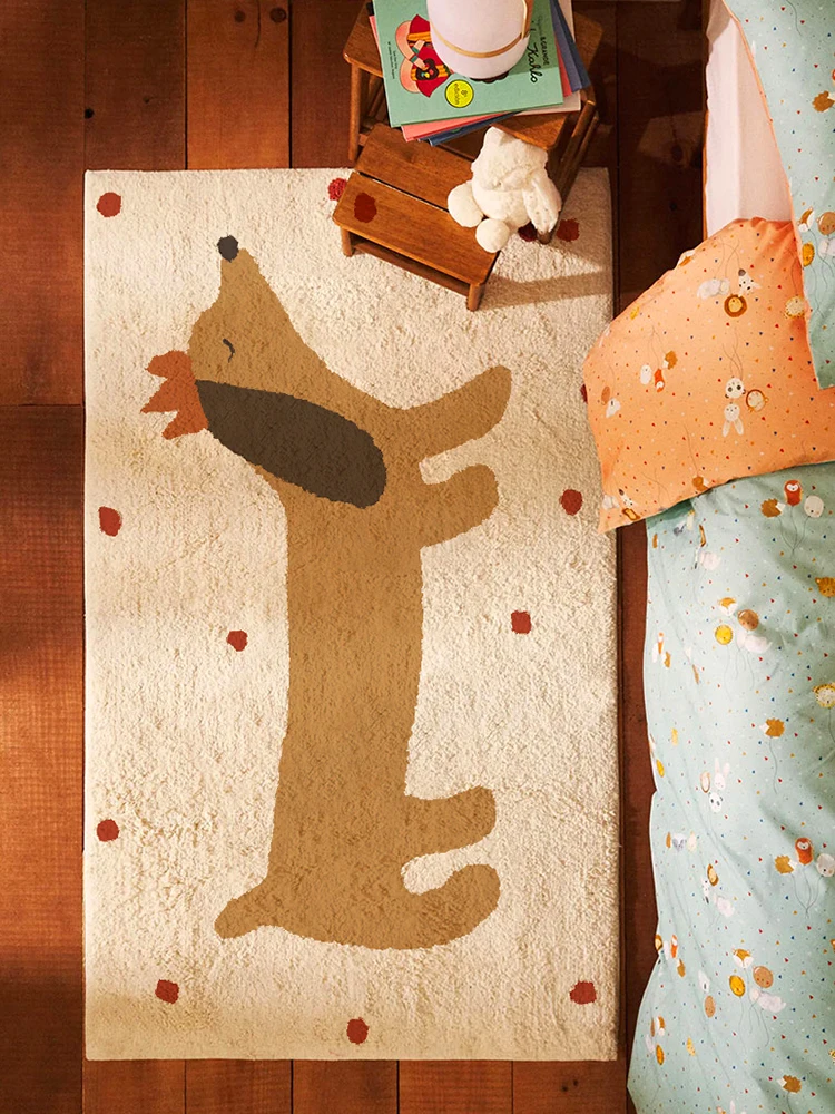 Simple Cute Living Room Bedroom Carpet Bedside Blanket Children's Room Drop-Resistant Game Crawling Customizable Washable