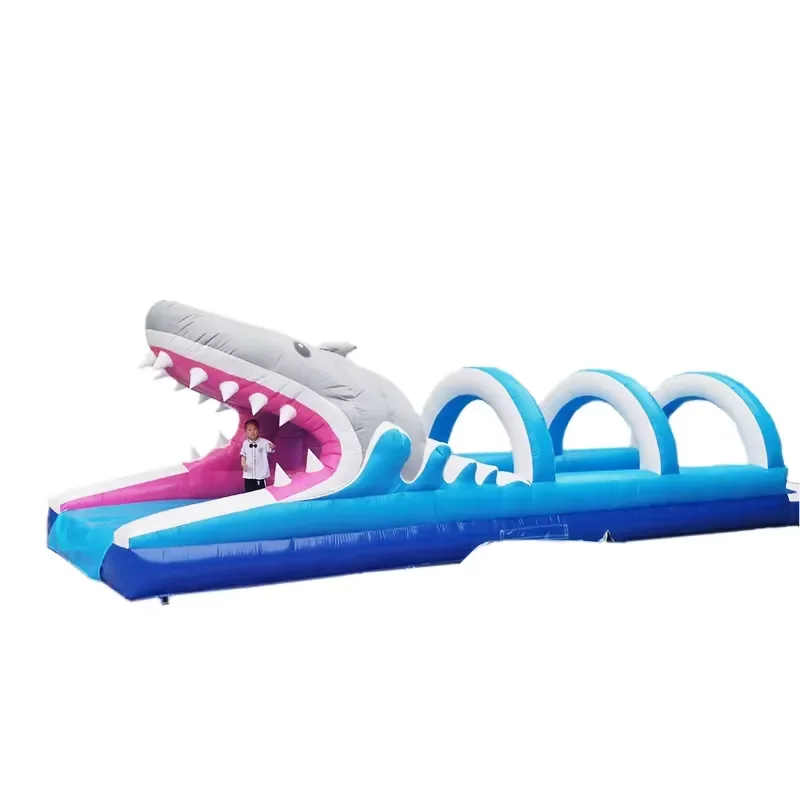 Commercial Large Inflatable Shark Belly Slide with Arch for Kids and Adults PVC Material Indoor/Outdoor Use