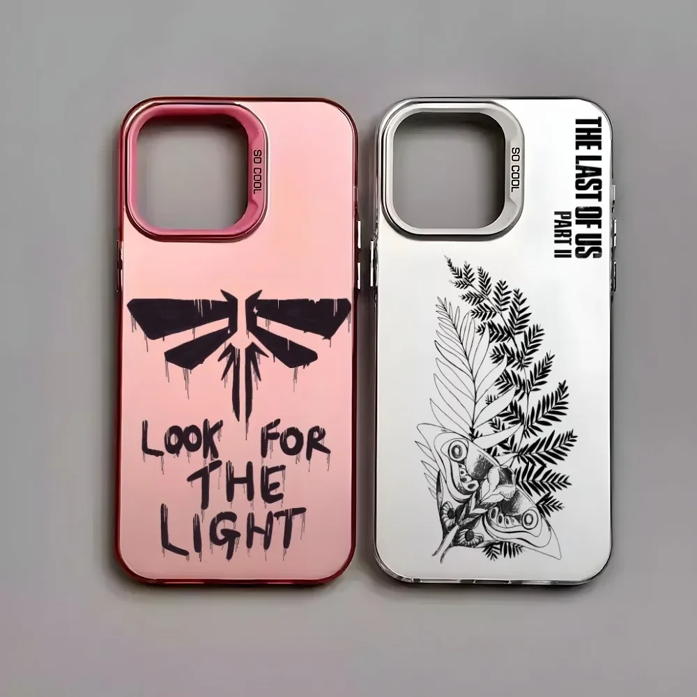 Etui na telefon TV The L-Last Of U-Us do iPhone 16 15 14 13 12 11 Pro Max Black Matte Multicolor Laser Metallic Aurora Funda