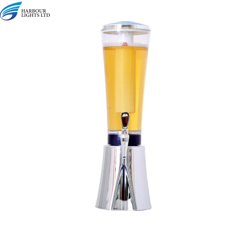 

High Quality Gold & Silver Beer Tower Tap 3L Drink Dispenser for Commercial Catering Equipment Buffet