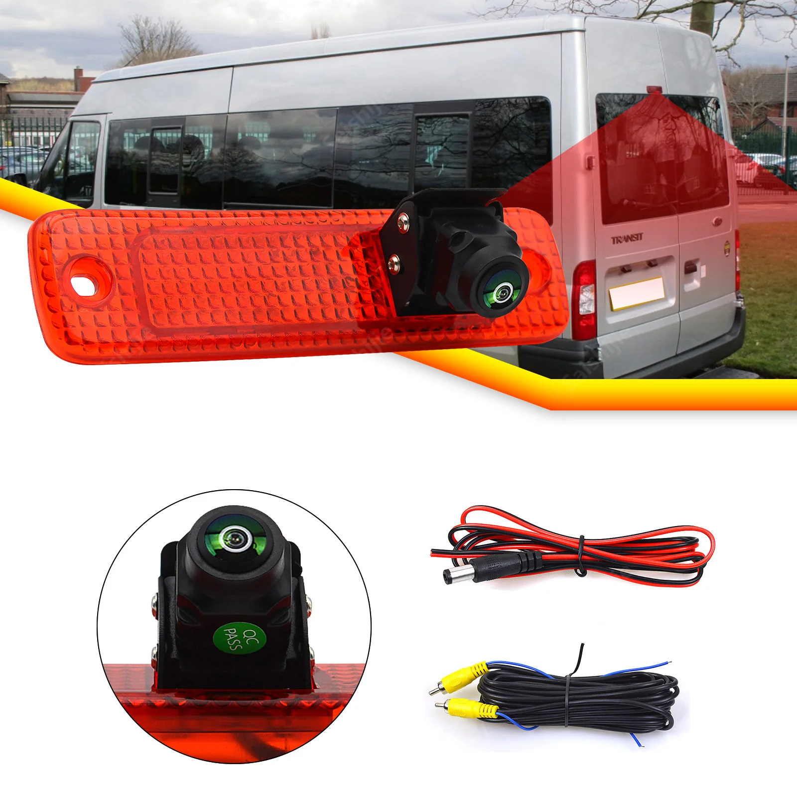 Car Brake Light Reversing Camera for Ford Transit 2006-2013 Dual Signal Switching Rear View Camera Parking Reverse Backup Camera