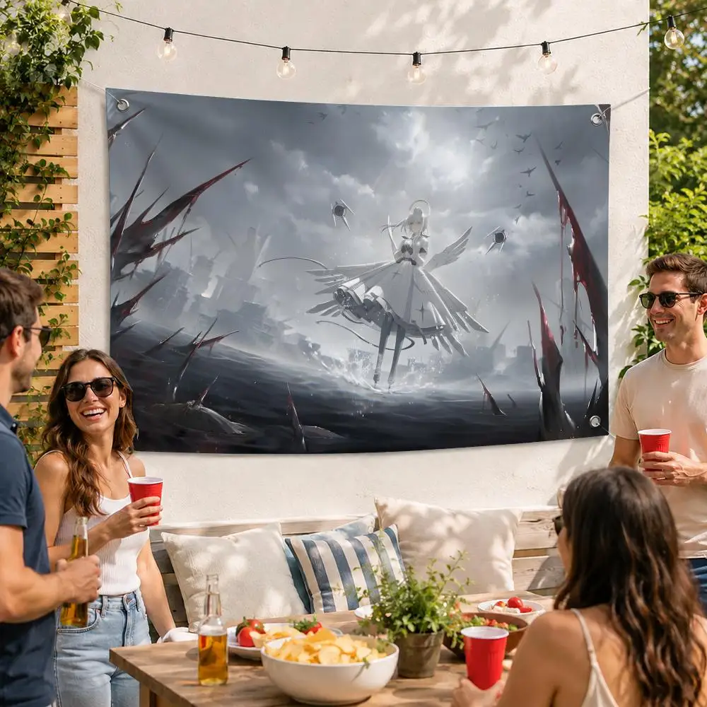 Punishing Gray Raven Game Flags Soft Durable Tapestry Skin-friendly For Outdoor Party Home Living Room Bar Bedroom Decoration