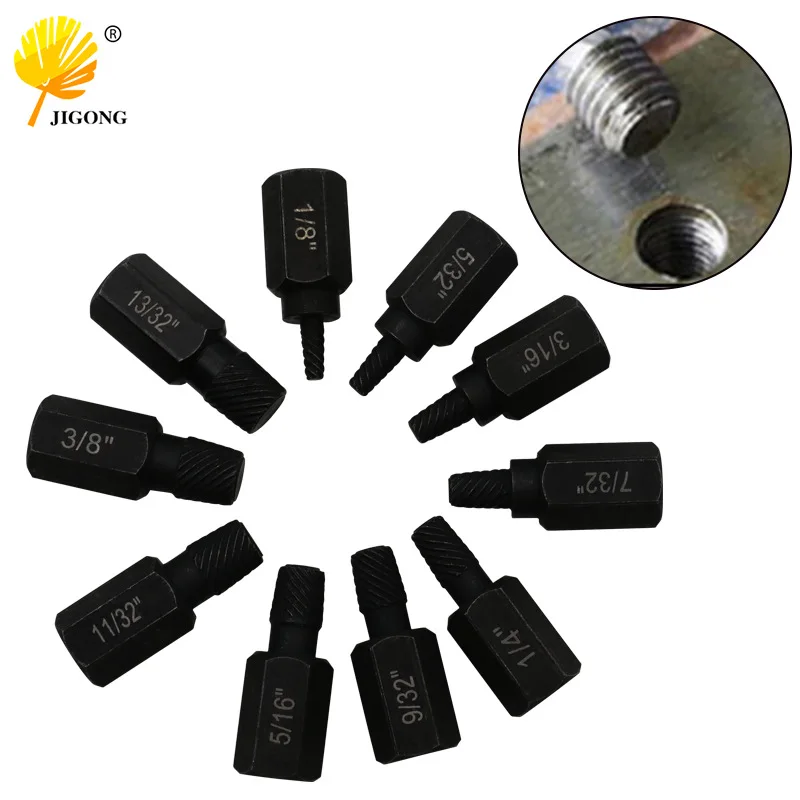 

Multi Key Spiral Sliding Tooth Broken Thread Bolt Removal Tool 10 Pieces Of Hexagonal Screw Bolt Extractor