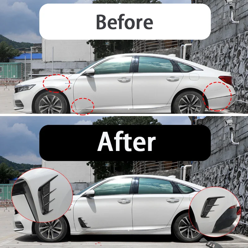 Car Universal Carbon Color Fender Trim Car Sticker Shark Gills Simulation Exhaust Side Intake Hood Body Sticker Accessories - view 6