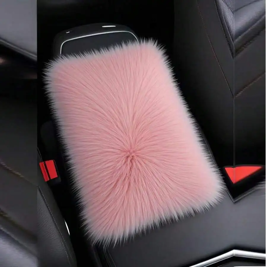 1 Pc Fluffy Car Armrest Console Pad, Comfort Automobile Armrest Mat