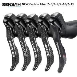 SENSAH carbon fibre Road Bike Shifter 2x7 2x8 2x9 2x10 Speed bicycle Brake Lever for Tourneg Tiagra Sora Claris R8000 R7000 105