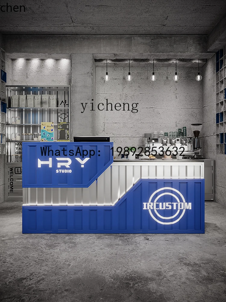 YFY  industrial style bar cashier cafe locomotive club container wrought iron creative commercial front desk reception