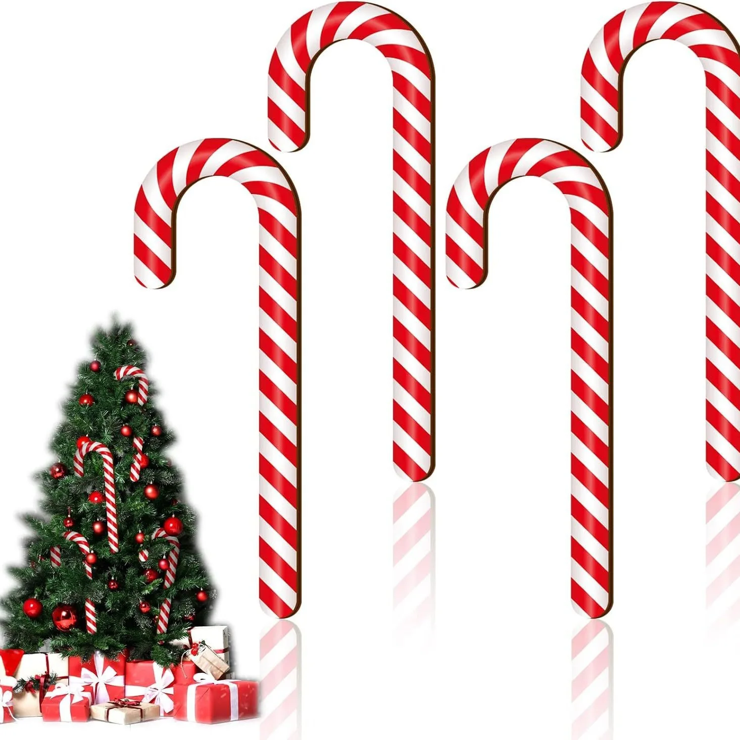 Globo inflable de decoración navideña de bastón de caramelo de estilo rojo y blanco de 90cm para decoración del hogar de Año Nuevo al aire libre globo de Navidad