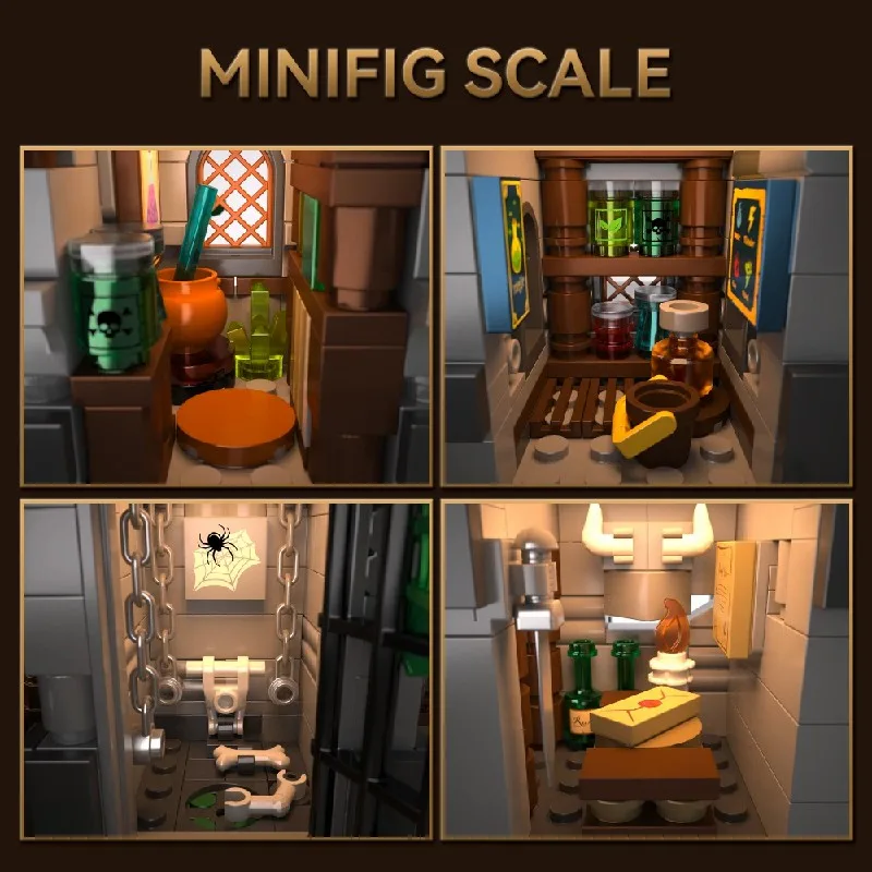 2568 قطعة مجموعات مباني منزل قلعة الفارس ، متجر شقة المدينة العمارة وحدات المباني كتل أطقم منمذجة ، هدية