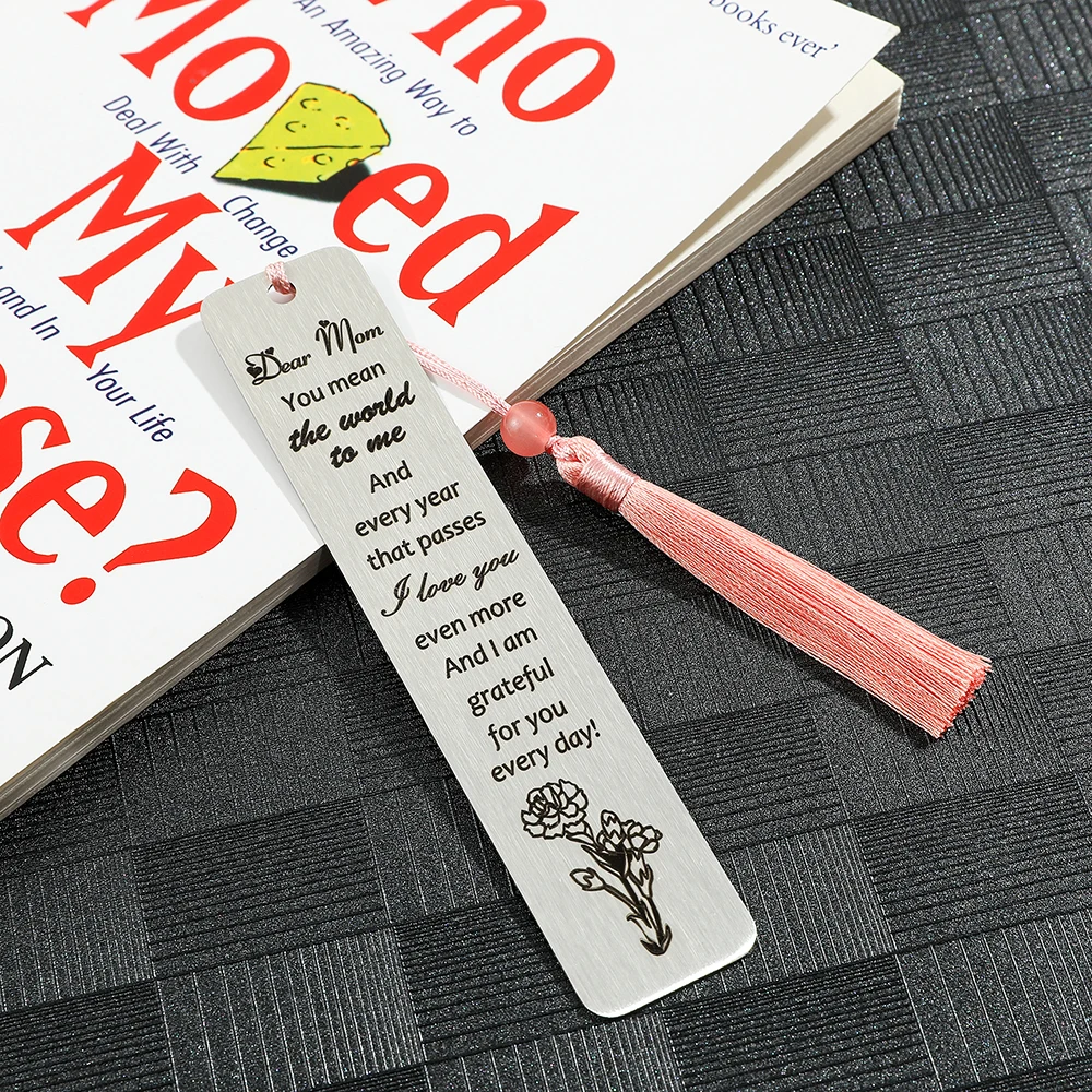 Mom Mother's Day Bookmark Stainless Steel Reading Book Tassels Bookmark Page Mark Study Stationery Learn Supplies Bookworm Gift