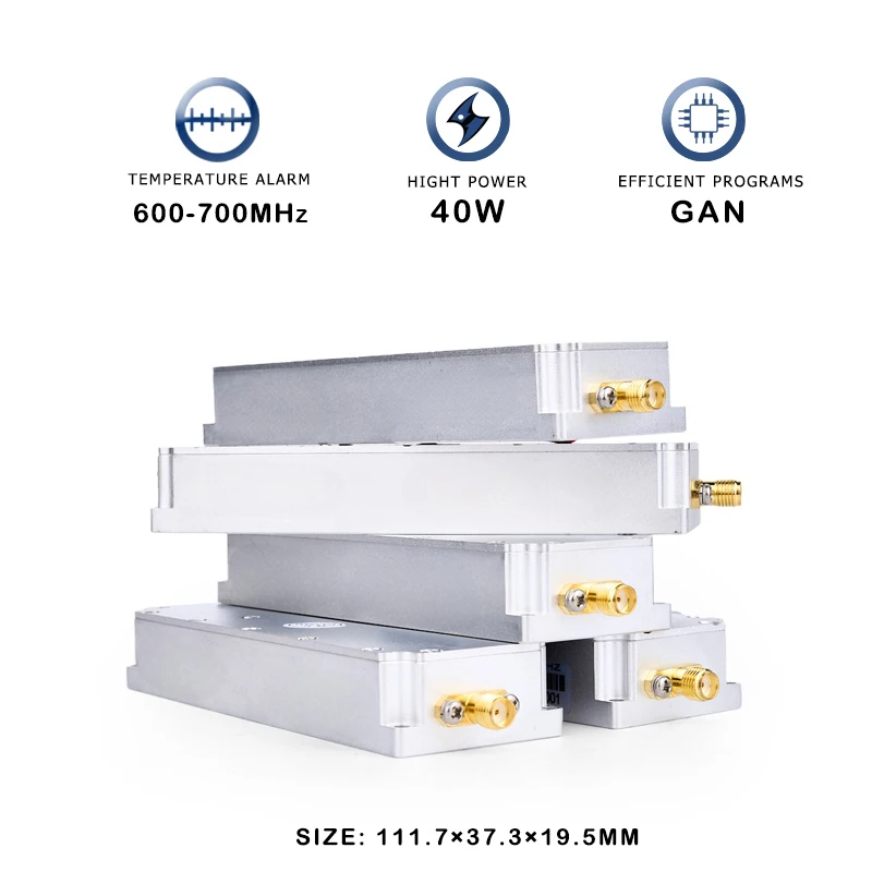 40w 600-700MHz 600M Anti-Drone Amplificateur De Puissance GaN Système Tech UAV Bloquant La Défense RF PA Brouillage VCO Source Signal C-UAS