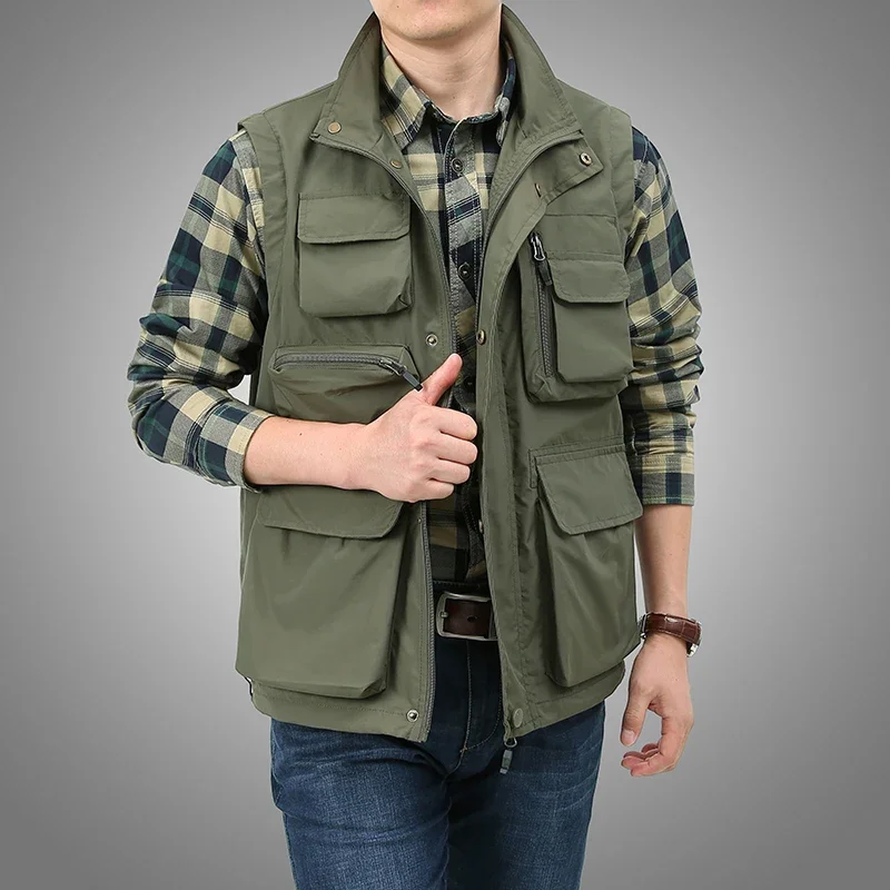 Cargo Waistcoat Men Outdoor Multi-pocket Fashion Waistcoat Breathable Coat Every Fashion Handsome Men's Wear High Quality Coat