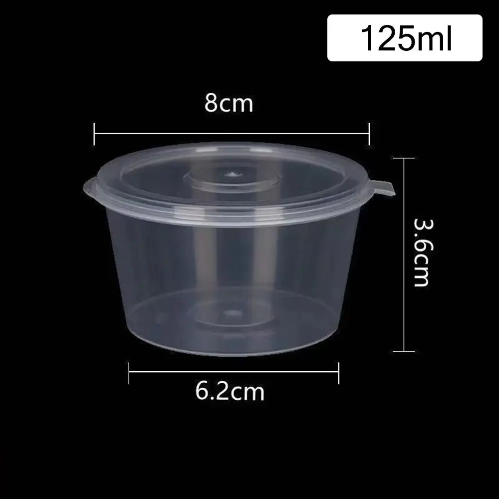 

50pcs Sealed and Leak-proof Disposable Sauce Cup Sauce Cup Containers with Hinged Lids Portable Sauce Box Reusable