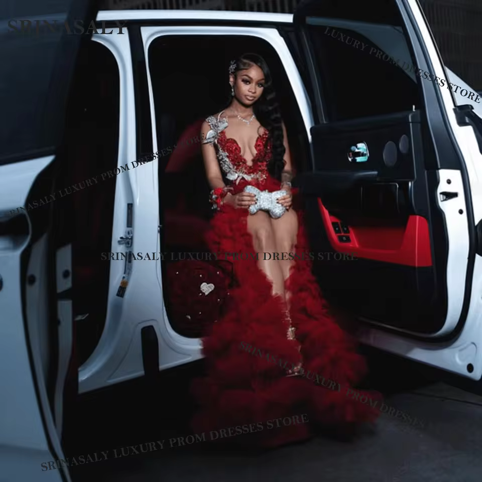 Exquisite Long Mermaid Prom Dresses For Girls Crystal Beading Evening Gown Robe Diamond Formal 2025 vestidos de gala Customized - AliExpress