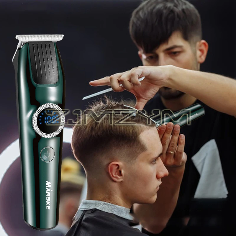 Aparadores de cabelo elétricos profissionais, máquina de corte de cabelo recarregável, display digital lcd, aparador para homens