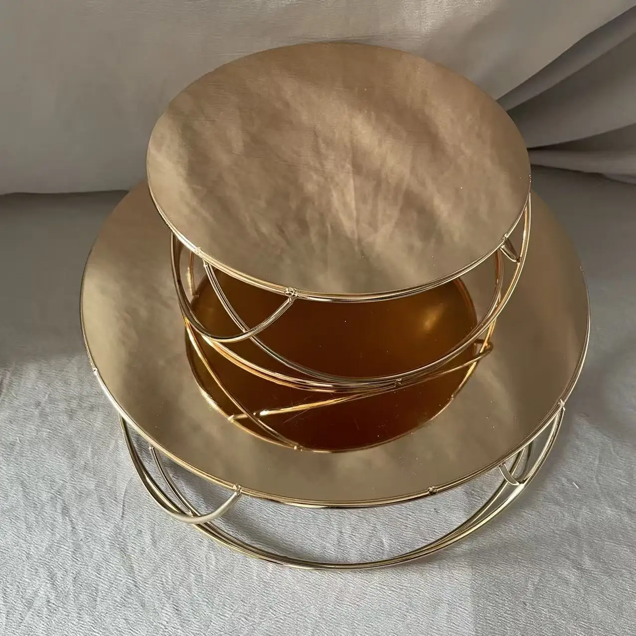 Gold Metal Cake Separator Stand for Wedding Birthday Party Decoration Elegant Baking Mold Display Holder