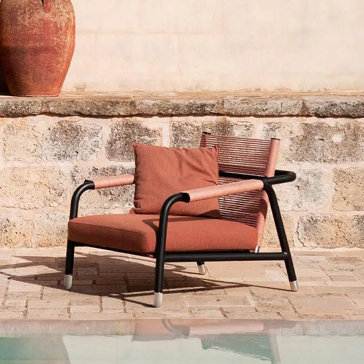 Outdoor Villa Innenhof Seil Einzelsofa Stuhl Outdoor Balkon Hotel Homestay Outdoor Freizeit Stuhl