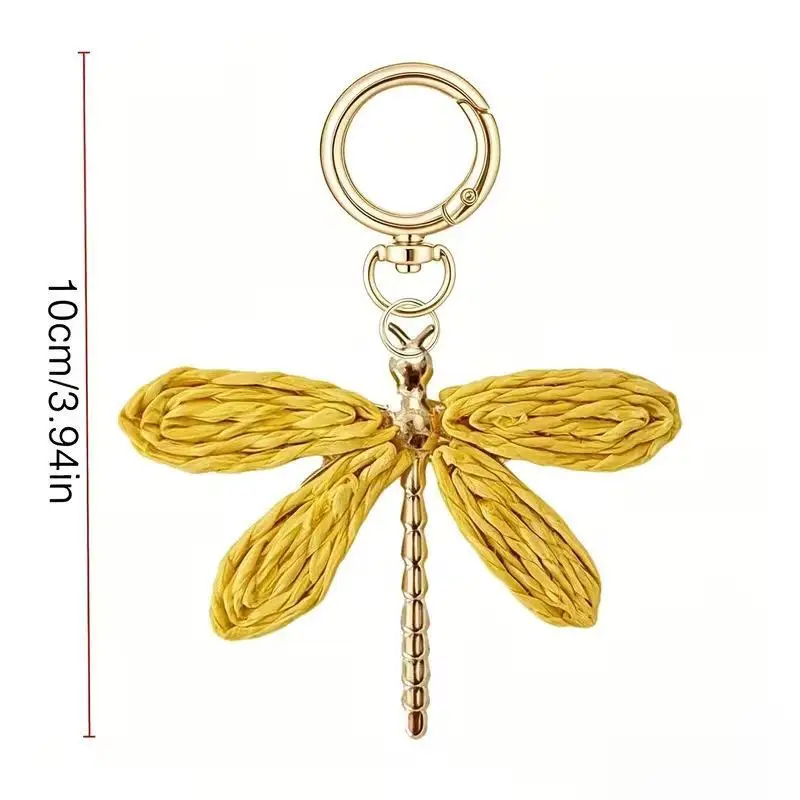 Böhmischer gewebter Libellen-Schlüsselanhänger, handgefertigter künstlerischer Anhänger, süßer Taschenanhänger für Mädchen, Reiseaccessoire, Geschenk – Detail 4