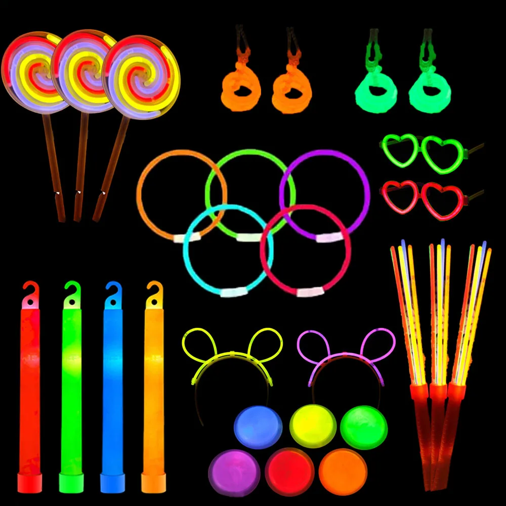 Glow In The Dark Party Supplies Glasses Spinning Tops Bracelets For Neon Birthday Decorations Gift Toys Light Up Party Favors