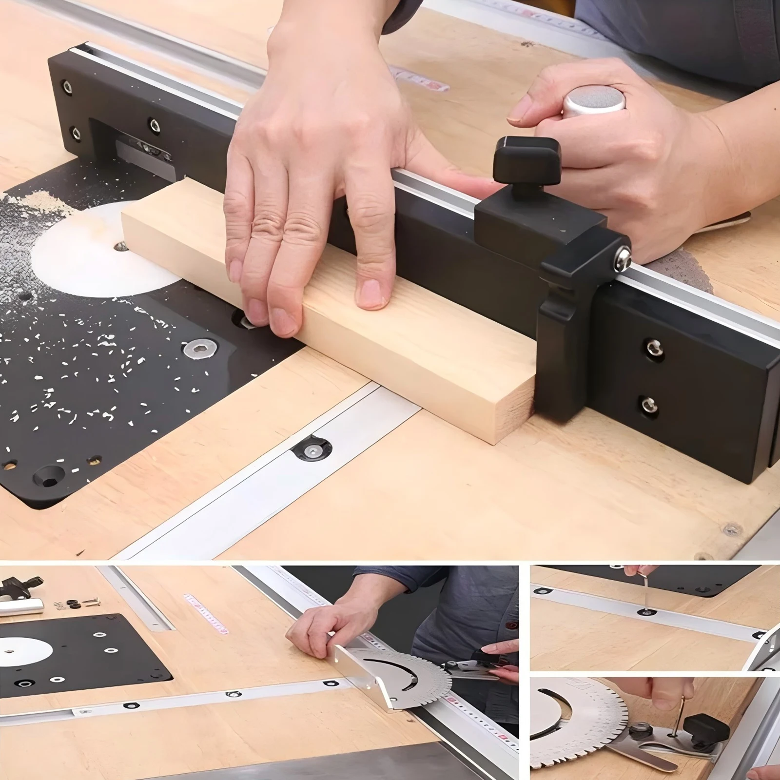 For Table Saw Router Miter Gauge Saw Assembly Ruler Tools 450mm Box Jiont Jig Mortise/Tenon System Cutting Slotting Fence,
