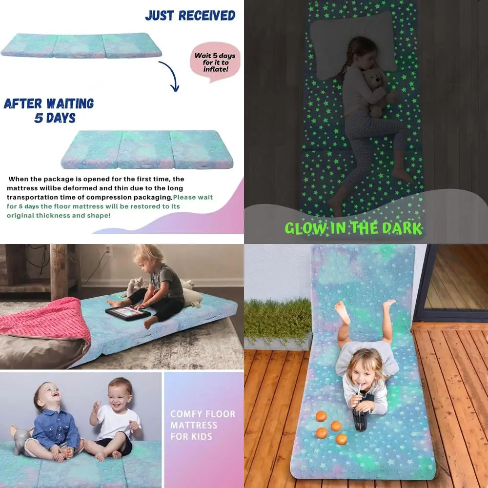 

Portable Folding Mattress for Kids, 57x22 Inch Daycare Nap Mat, Compact Trifold Floor Bed for Toddlers