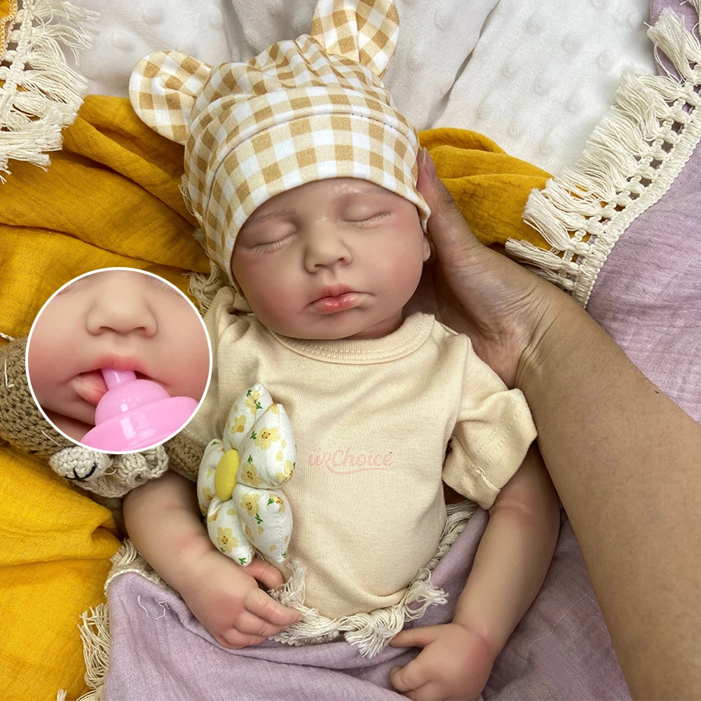 20inch Easy Care Silicone Reborn Doll Open Mouth Loulou Delicate Details Soft Full Body Lovely Play Doll for Birthday Gift