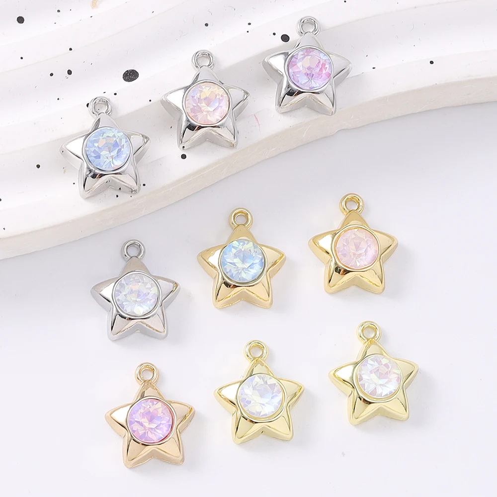 

5pcs Cute Crystal CZ Love Heart Charms Pendants for Necklace Earrings Bracelet DIY Jewelry Making Accessories