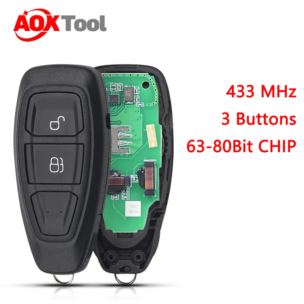 AOKTOOL 433 МГц 4D63 80Bit чип KR55WK48801 для Ford Focus C-Max Mondeo Kuga Fiesta B-Max умный дистанционный ключ без ключа