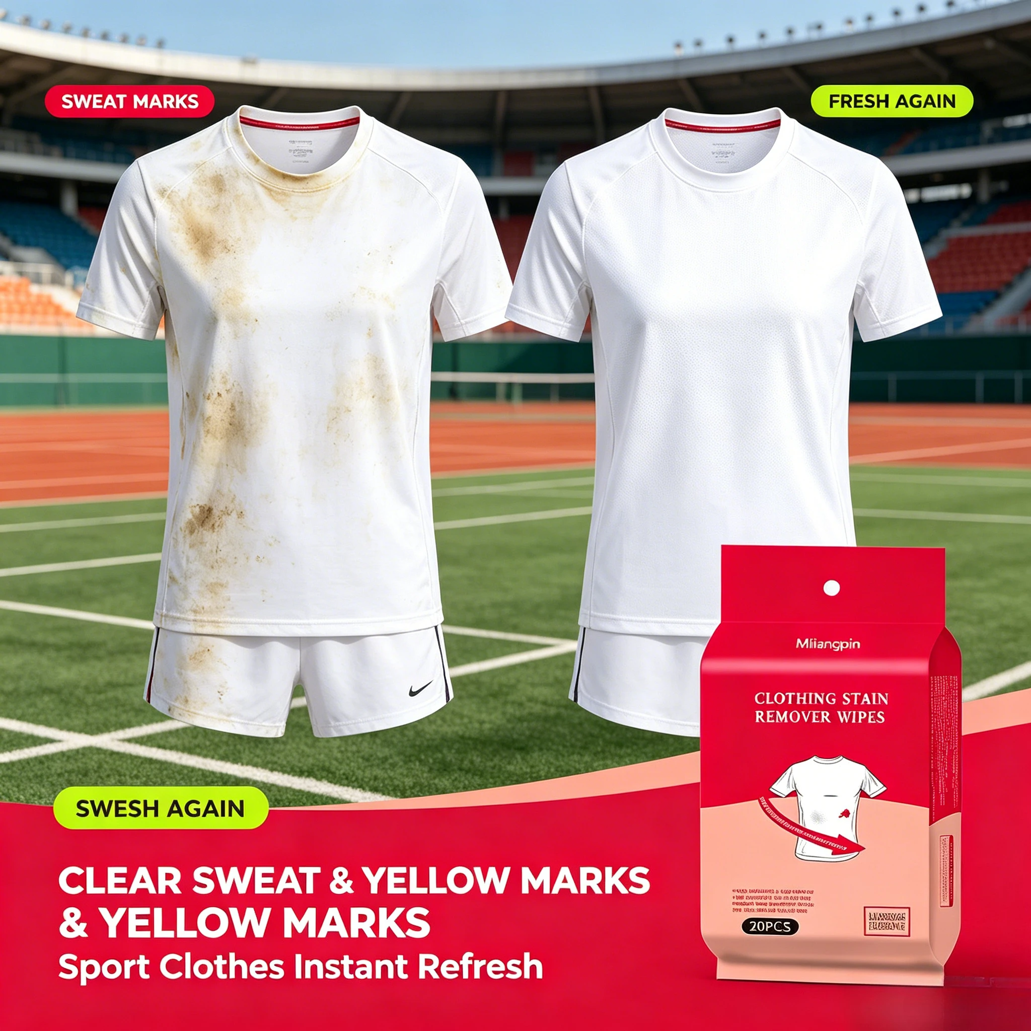 Clothing Oil Stain Remover Cleaning Wipes, an Essential for Being out and About, Individually Wrapped for Easy Use and Storage.