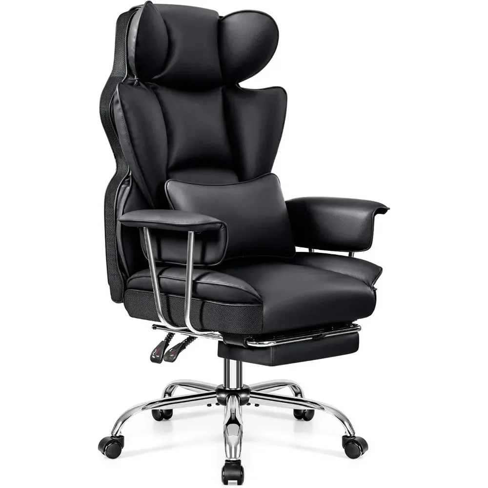 

Office Desk Chair, Big and Tall Executive Office Chair with Footrest,Leather Computer Chair,Ergonomic Reclining Chair High Back