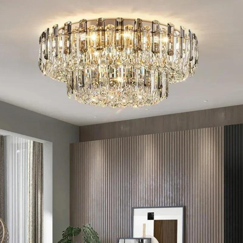 Nordic Luxury Crystal LED Ceiling Lamps Modern Personality Luminarias Restaurant Hotel Hall Villa Living Room Lighting