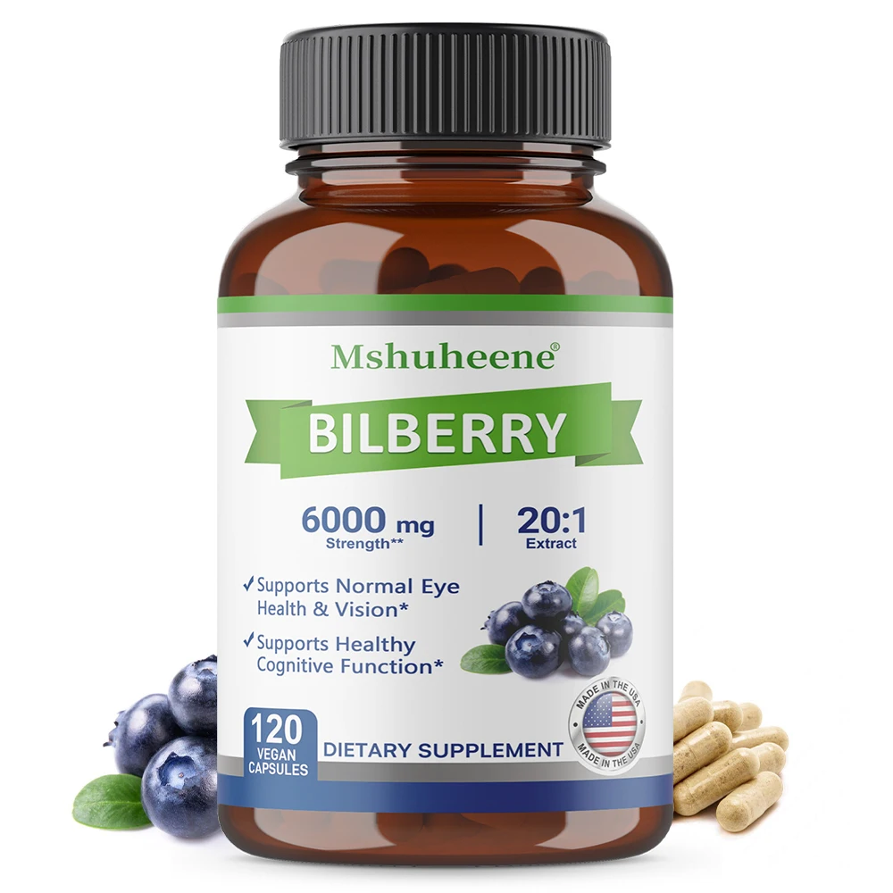 

Bilberry Extract Capsules 300mg - High Potency, Supports Eye Health, Vision, Brain Function, Heart Wellness & Skin Health