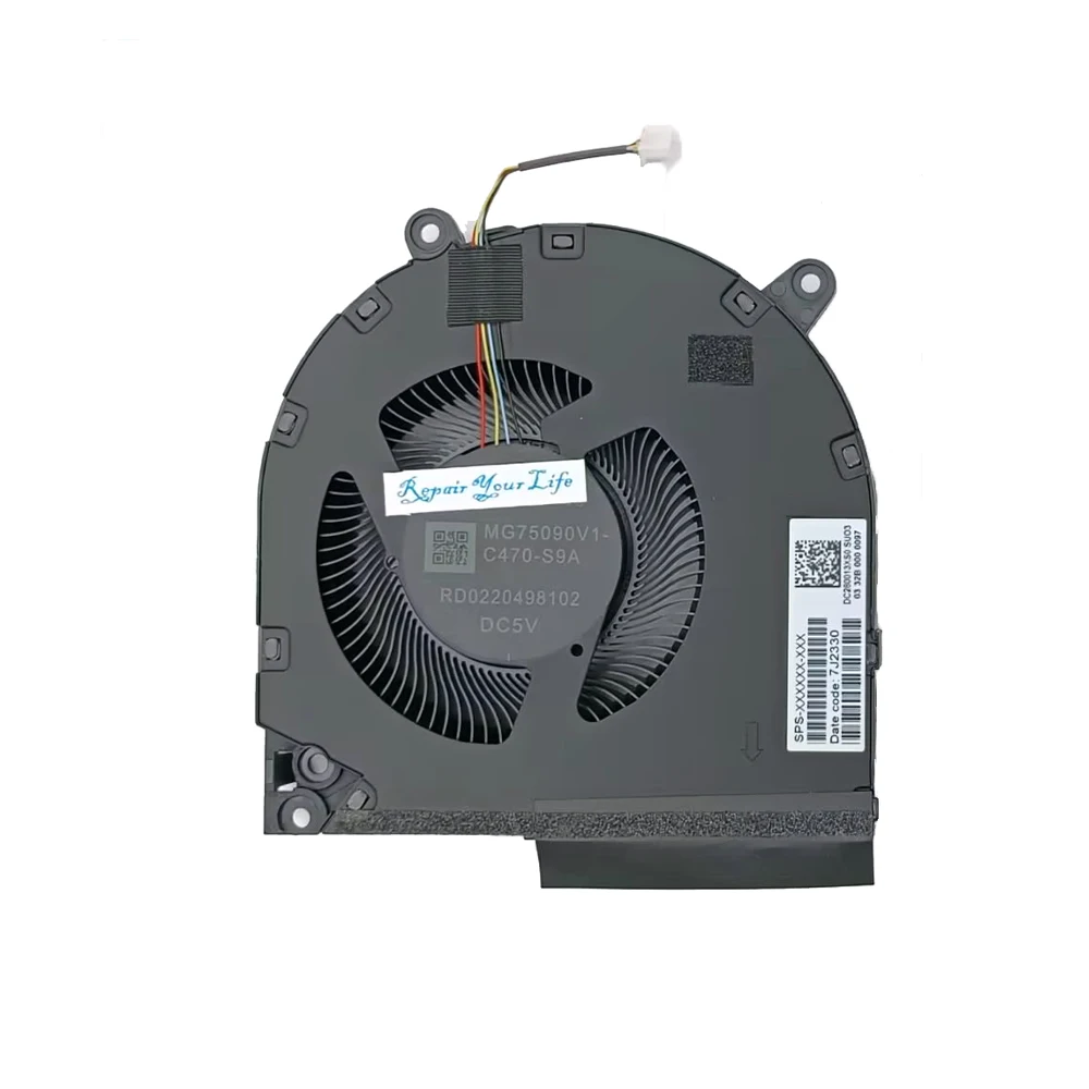 Imagem -05 - Ventilador Cpu para Laptop hp Refrigerador Processador Ventiladores do Radiador Vtctus 16-r Tpn-c169 N44742001 Mg75090v1-c470-s9a N44738-001 Novo